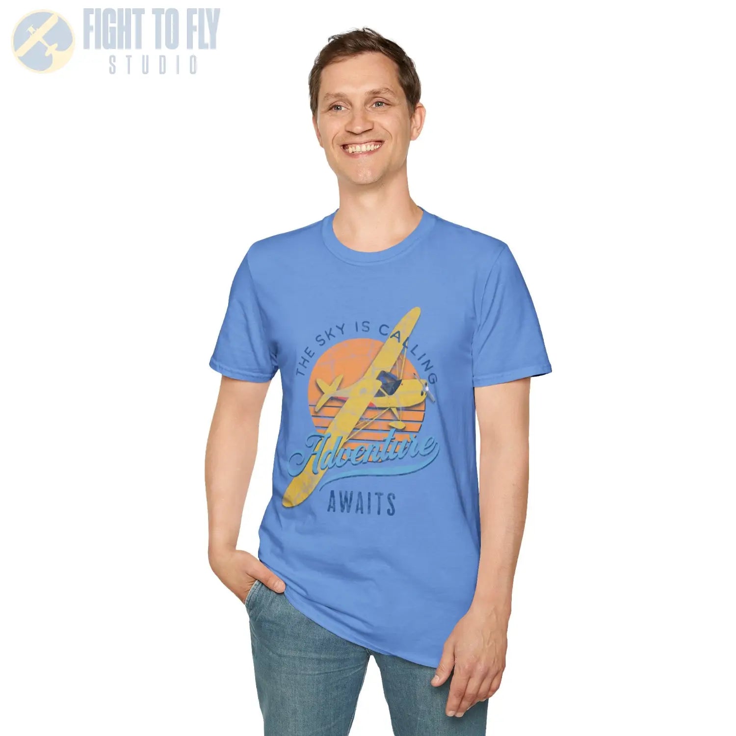 The Sky Is Calling Adventure Awaits Tee - T-Shirt - Pilot gifts - WWII warbird t-shirt