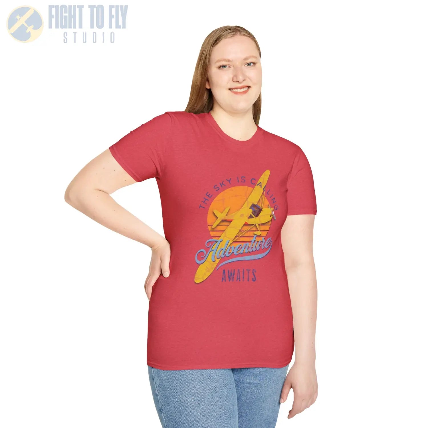 The Sky Is Calling Adventure Awaits Tee - T-Shirt - Pilot gifts - WWII warbird t-shirt