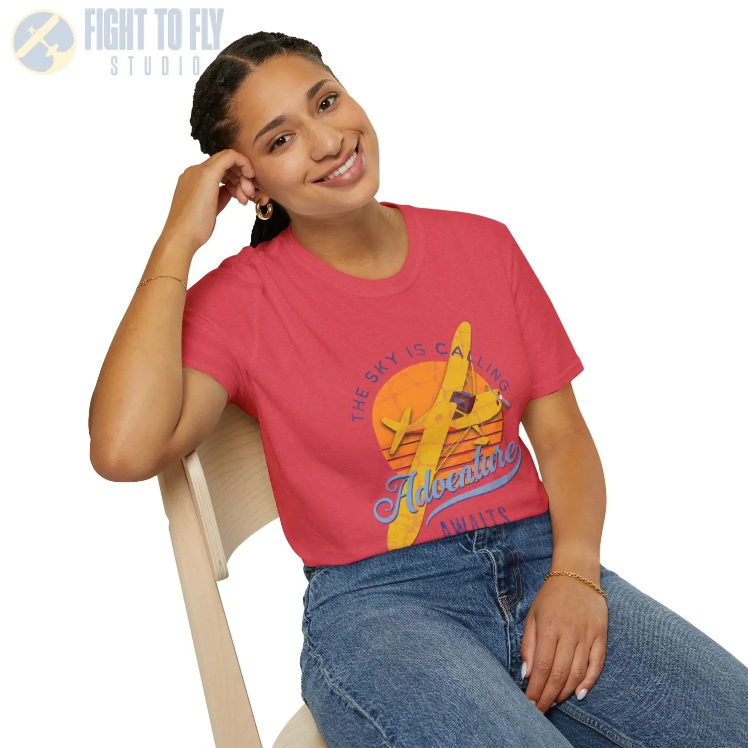 The Sky Is Calling Adventure Awaits Tee - T-Shirt - Pilot gifts - WWII warbird t-shirt