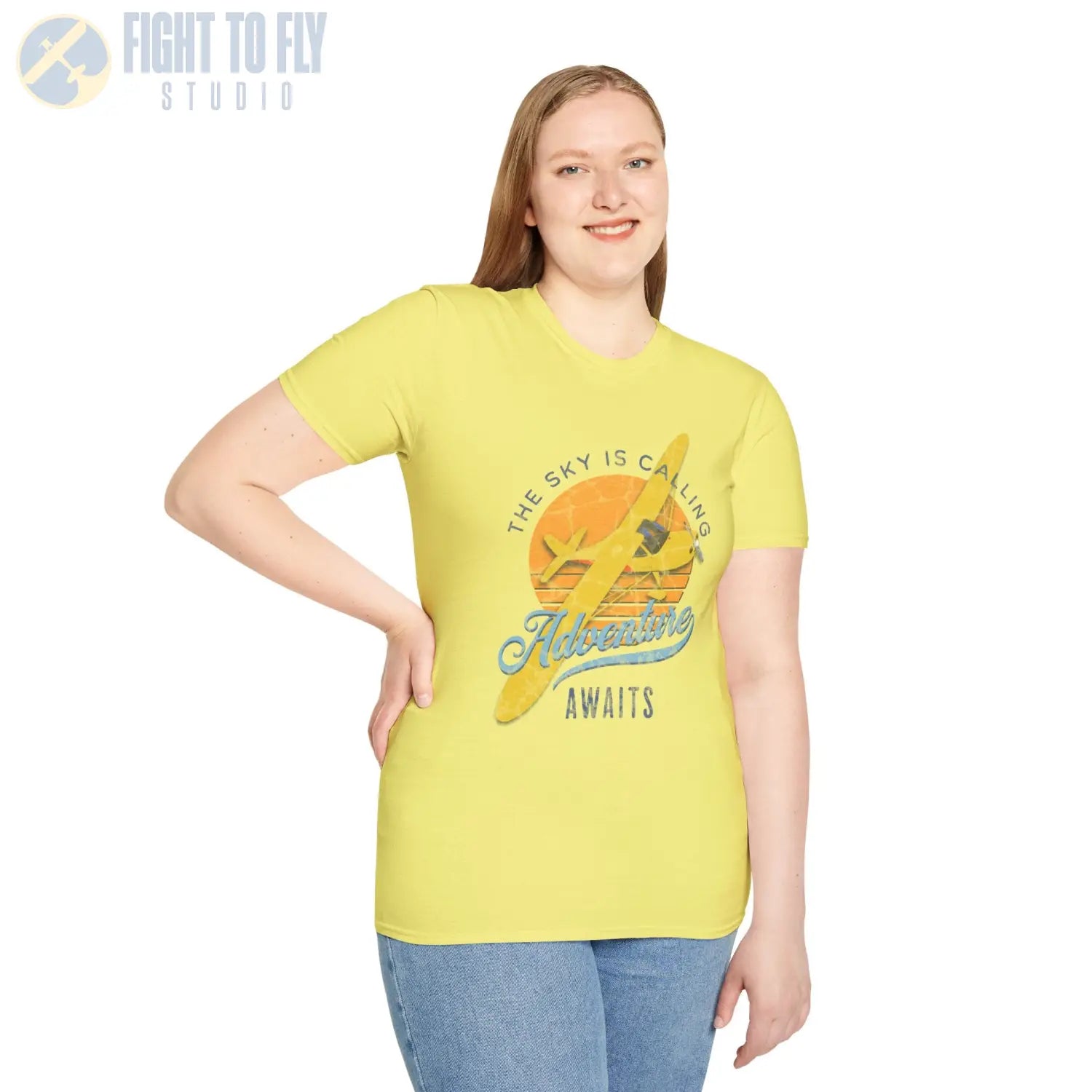 The Sky Is Calling Adventure Awaits Tee - T-Shirt - Pilot gifts - WWII warbird t-shirt