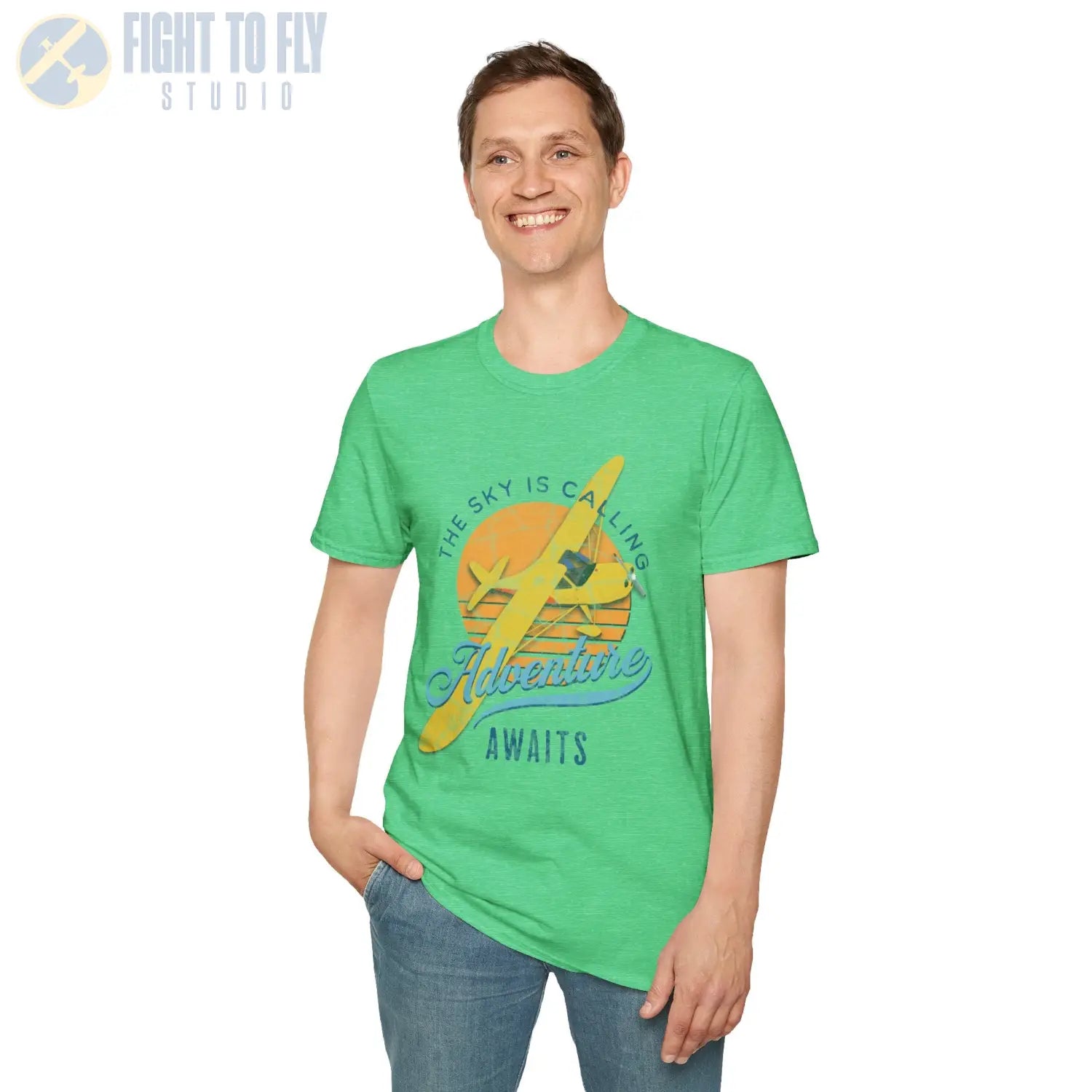 The Sky Is Calling Adventure Awaits Tee - T-Shirt - Pilot gifts - WWII warbird t-shirt