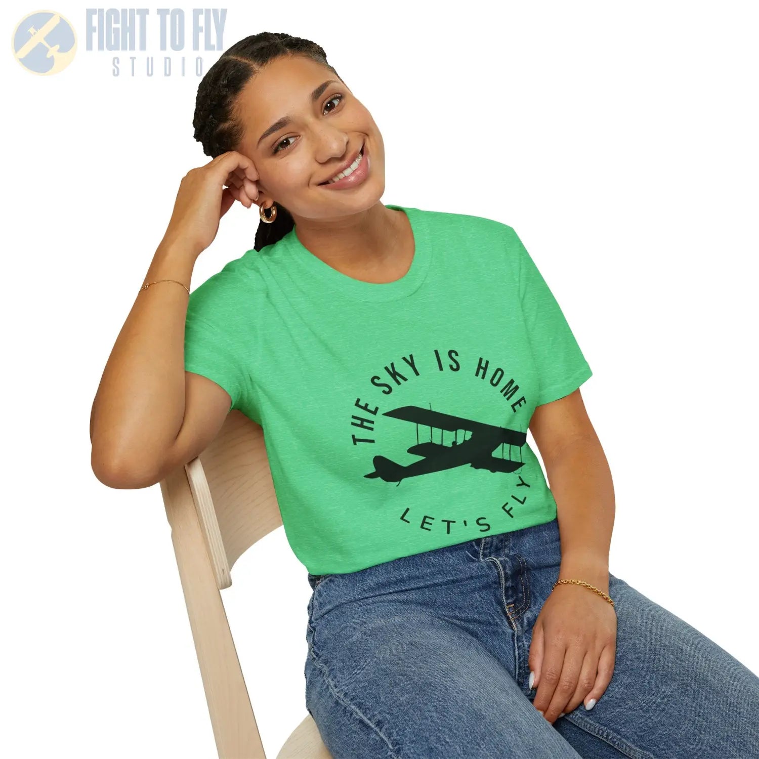 The Sky is Home Let’s Fly - Tee - T-Shirt - Pilot gifts - WWII warbird t-shirt
