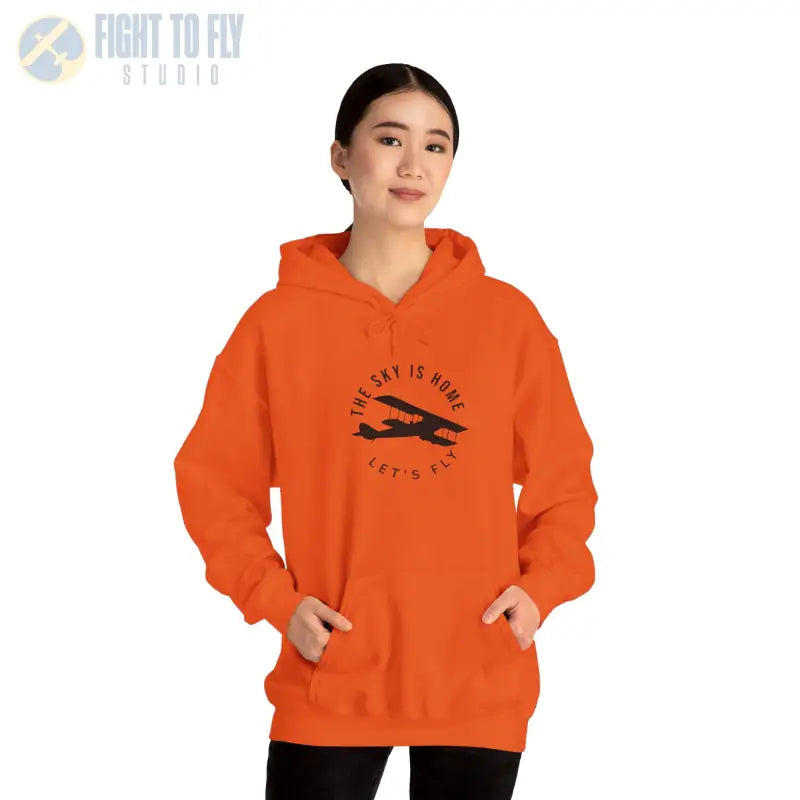 The Sky is Home - Let’s Fly Unisex Heavy Blend™ Hooded Sweatshirt - Hoodie - Gifts for pilots - Aviation apparel
