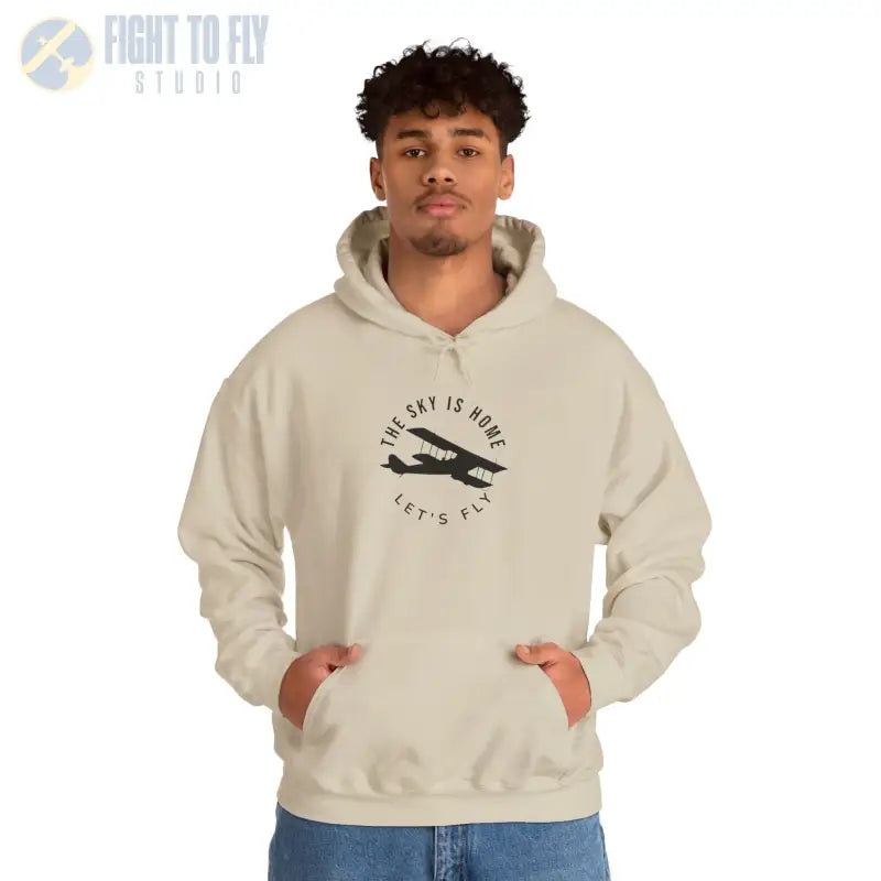 The Sky is Home - Let’s Fly Unisex Heavy Blend™ Hooded Sweatshirt - Hoodie - Gifts for pilots - Aviation apparel