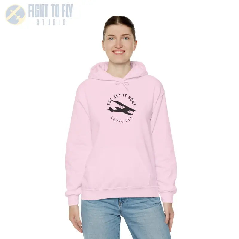 The Sky is Home - Let’s Fly Unisex Heavy Blend™ Hooded Sweatshirt - Hoodie - Gifts for pilots - Aviation apparel