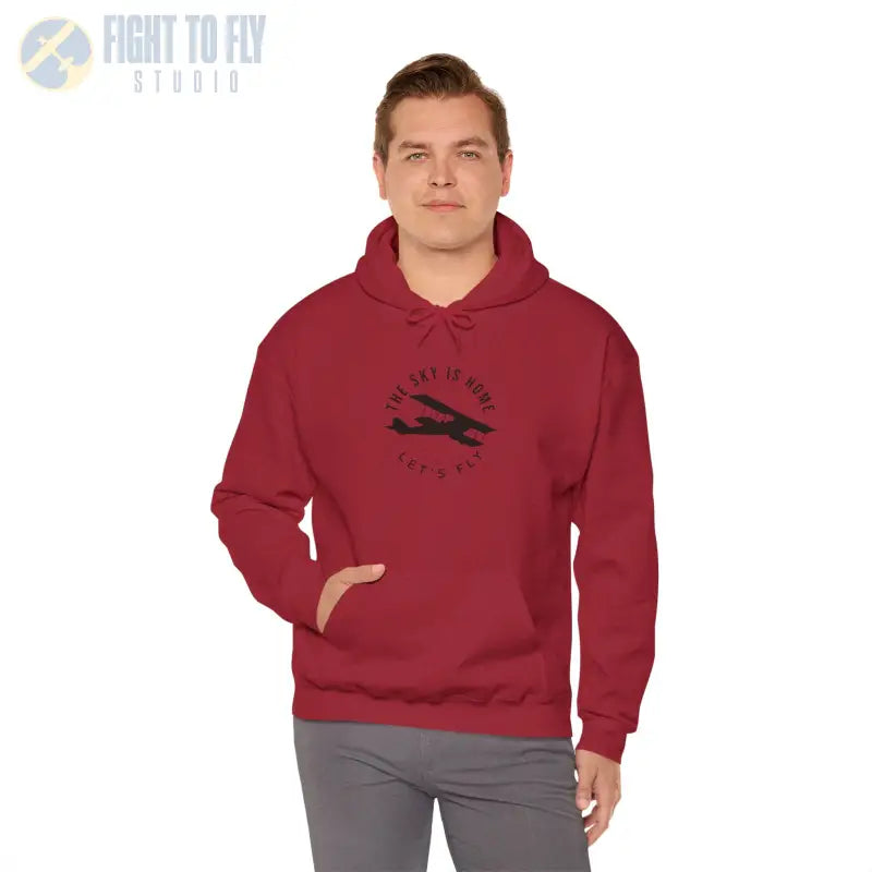 The Sky is Home - Let’s Fly Unisex Heavy Blend™ Hooded Sweatshirt - Hoodie - Gifts for pilots - Aviation apparel
