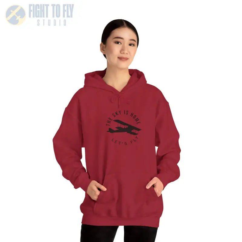 The Sky is Home - Let’s Fly Unisex Heavy Blend™ Hooded Sweatshirt - Hoodie - Gifts for pilots - Aviation apparel