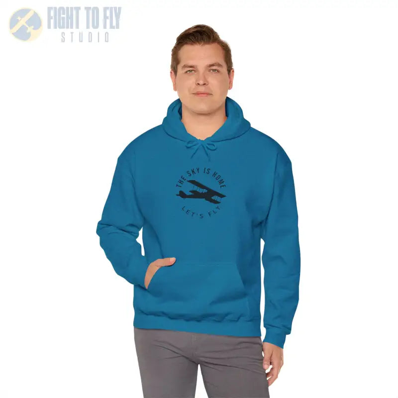 The Sky is Home - Let’s Fly Unisex Heavy Blend™ Hooded Sweatshirt - Hoodie - Gifts for pilots - Aviation apparel