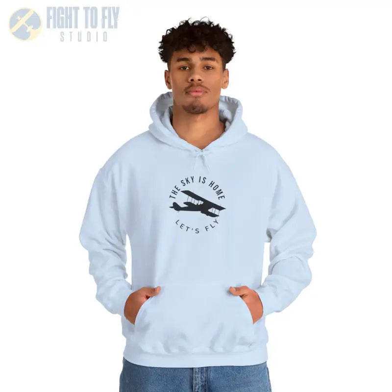 The Sky is Home - Let’s Fly Unisex Heavy Blend™ Hooded Sweatshirt - Hoodie - Gifts for pilots - Aviation apparel