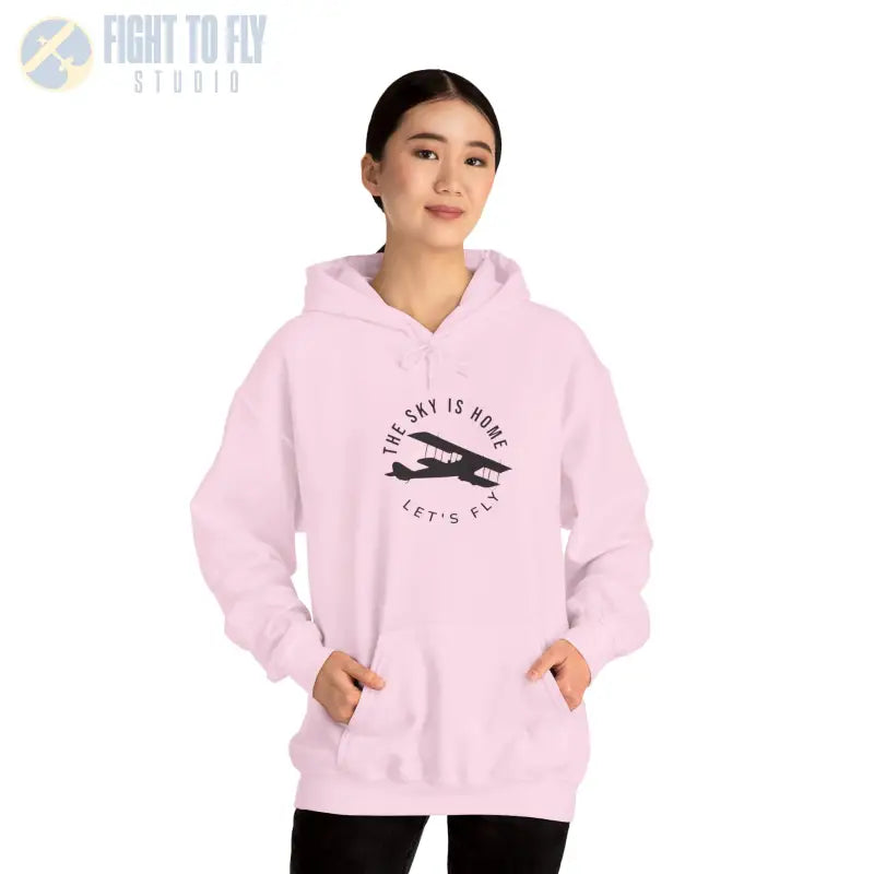 The Sky is Home - Let’s Fly Unisex Heavy Blend™ Hooded Sweatshirt - Hoodie - Gifts for pilots - Aviation apparel