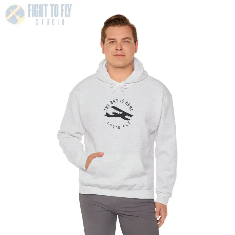 The Sky is Home - Let’s Fly Unisex Heavy Blend™ Hooded Sweatshirt - Hoodie - Gifts for pilots - Aviation apparel
