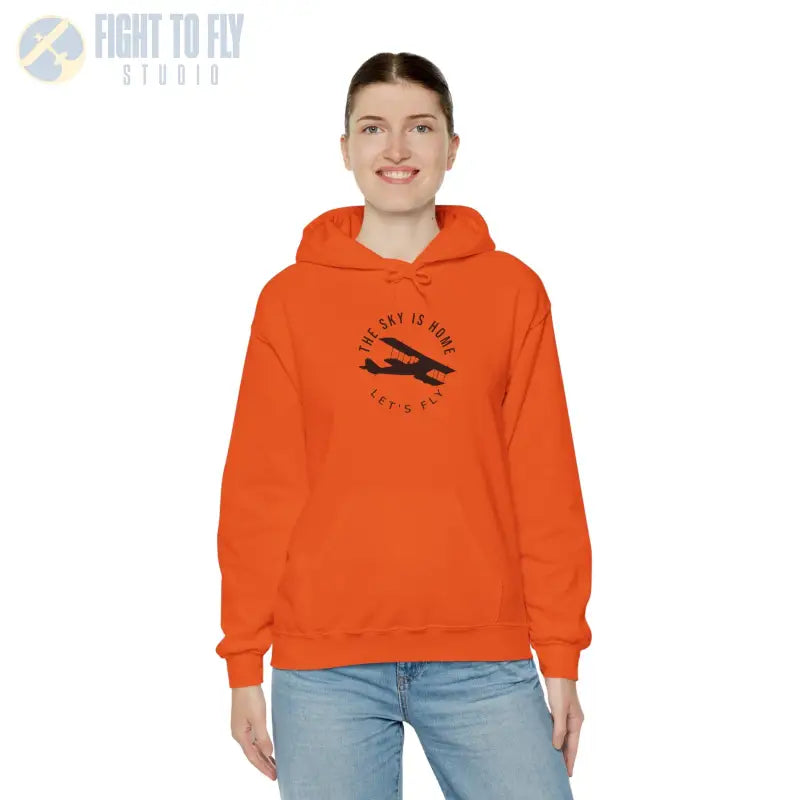 The Sky is Home - Let’s Fly Unisex Heavy Blend™ Hooded Sweatshirt - Hoodie - Gifts for pilots - Aviation apparel