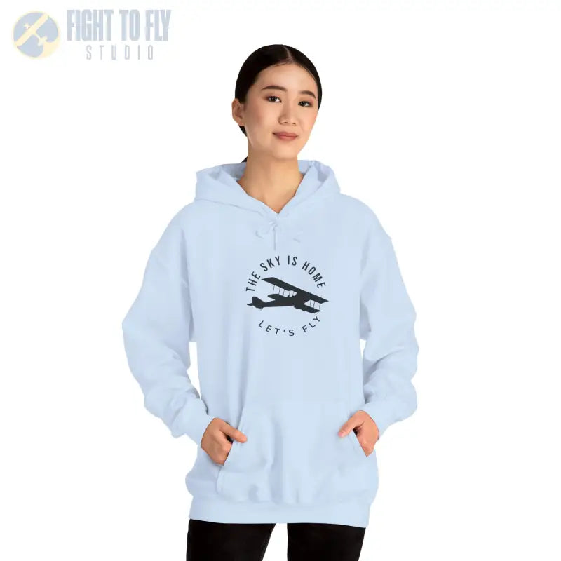 The Sky is Home - Let’s Fly Unisex Heavy Blend™ Hooded Sweatshirt - Hoodie - Gifts for pilots - Aviation apparel