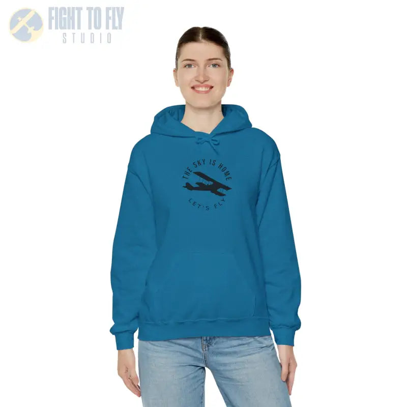 The Sky is Home - Let’s Fly Unisex Heavy Blend™ Hooded Sweatshirt - Hoodie - Gifts for pilots - Aviation apparel