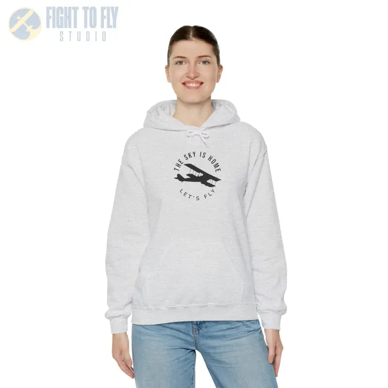 The Sky is Home - Let’s Fly Unisex Heavy Blend™ Hooded Sweatshirt - Hoodie - Gifts for pilots - Aviation apparel