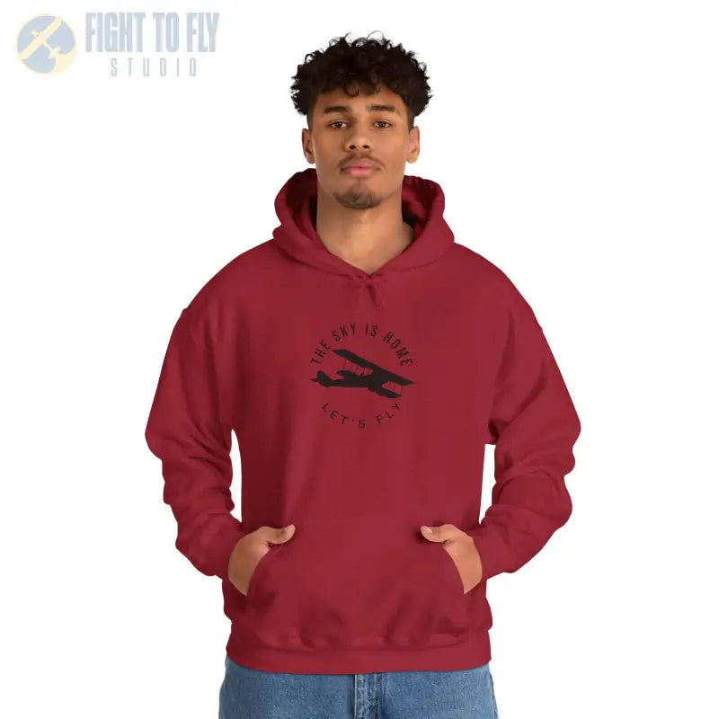 The Sky is Home - Let’s Fly Unisex Heavy Blend™ Hooded Sweatshirt - Hoodie - Gifts for pilots - Aviation apparel