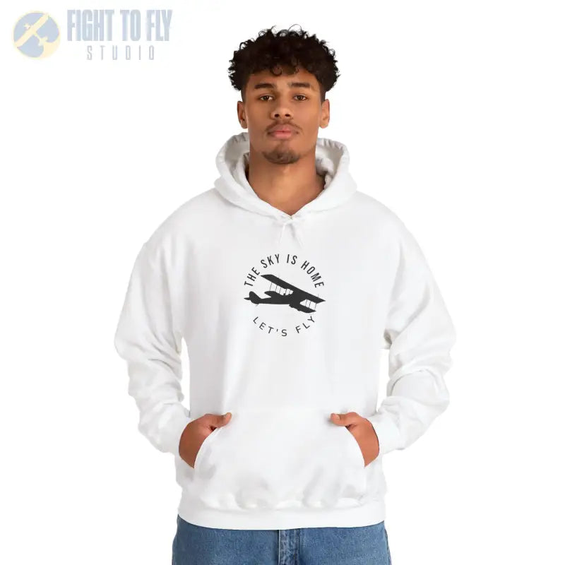 The Sky is Home - Let’s Fly Unisex Heavy Blend™ Hooded Sweatshirt - Hoodie - Gifts for pilots - Aviation apparel