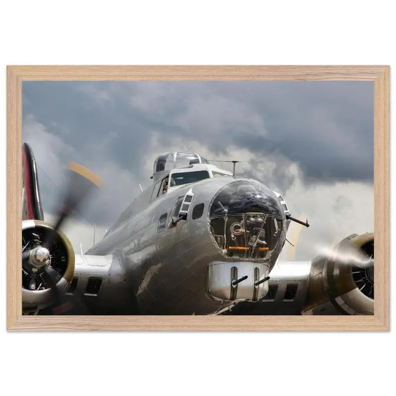 Thunder Rolling In: B-17G Taxiing with Storm Clouds - Print Material - Gifts for pilots - Aviation apparel