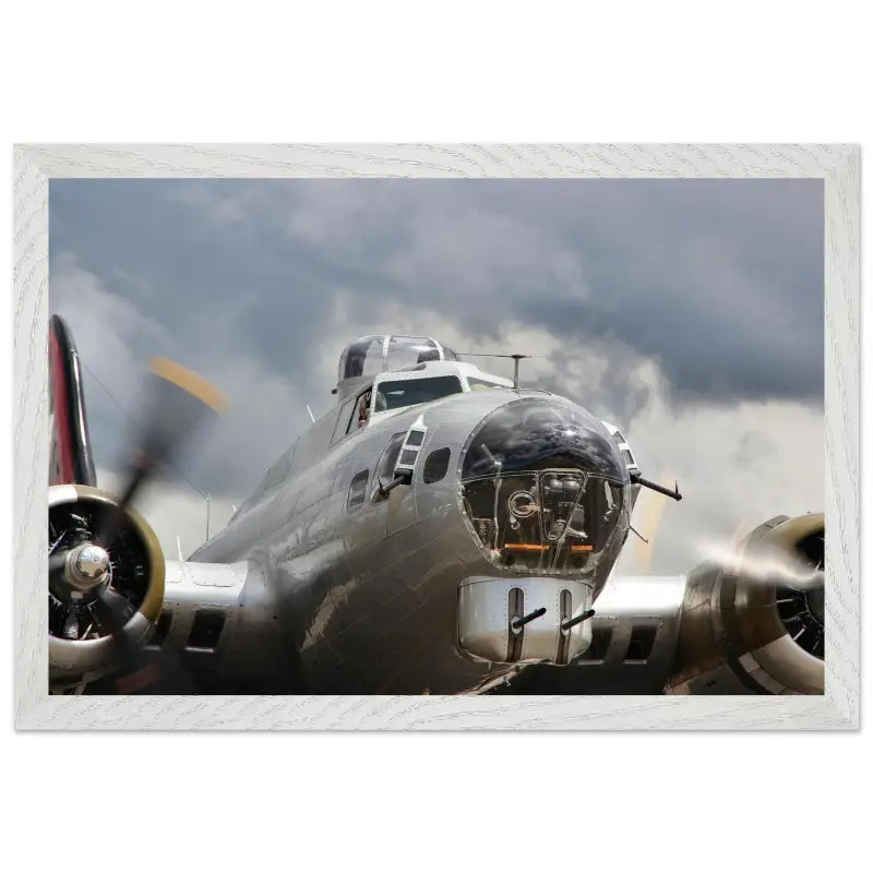Thunder Rolling In: B-17G Taxiing with Storm Clouds - Print Material - Gifts for pilots - Aviation apparel