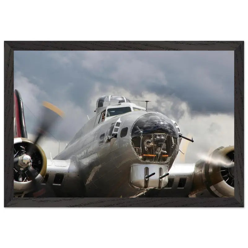 Thunder Rolling In: B-17G Taxiing with Storm Clouds - Print Material - Gifts for pilots - Aviation apparel