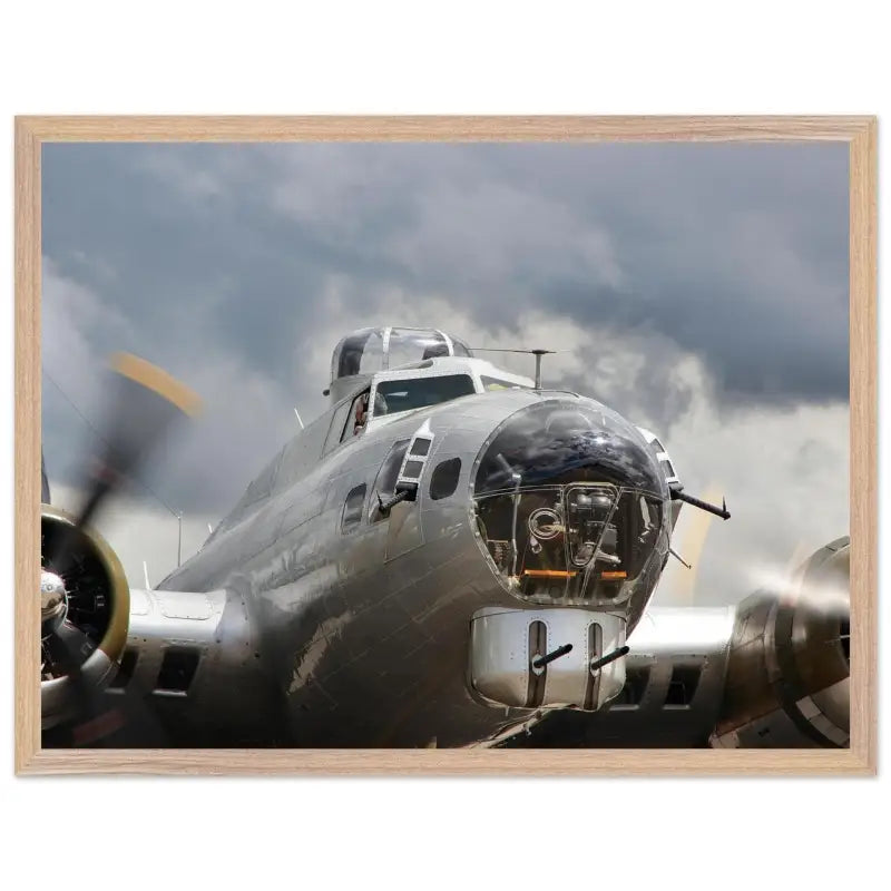 Thunder Rolling In: B-17G Taxiing with Storm Clouds - Print Material - Gifts for pilots - Aviation apparel