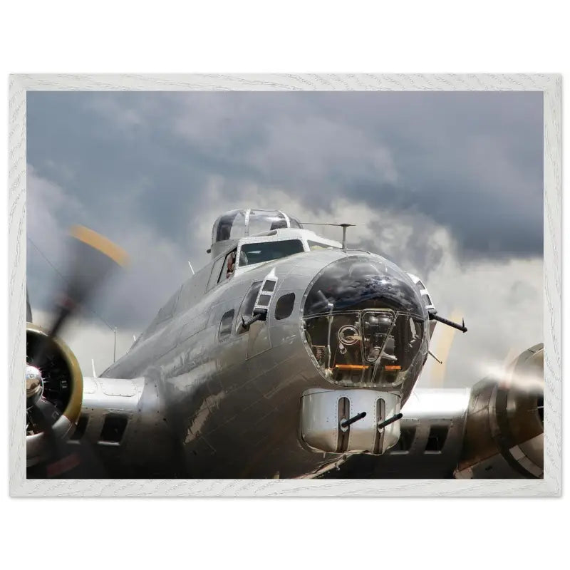 Thunder Rolling In: B-17G Taxiing with Storm Clouds - Print Material - Gifts for pilots - Aviation apparel