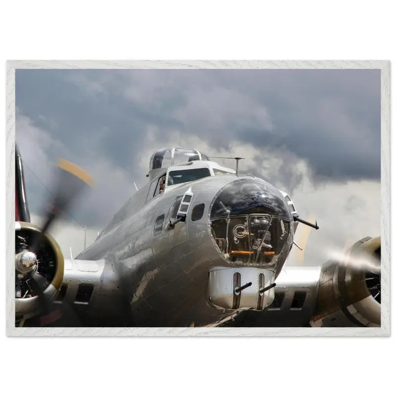 Thunder Rolling In: B-17G Taxiing with Storm Clouds - Print Material - Gifts for pilots - Aviation apparel