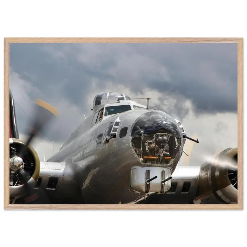Thunder Rolling In: B-17G Taxiing with Storm Clouds - Print Material - Gifts for pilots - Aviation apparel