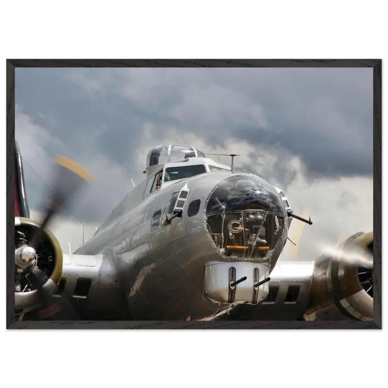 Thunder Rolling In: B-17G Taxiing with Storm Clouds - Print Material - Gifts for pilots - Aviation apparel