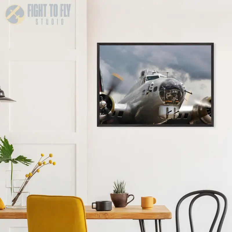 Thunder Rolling In: B-17G Taxiing with Storm Clouds - Print Material - Gifts for pilots - Aviation apparel
