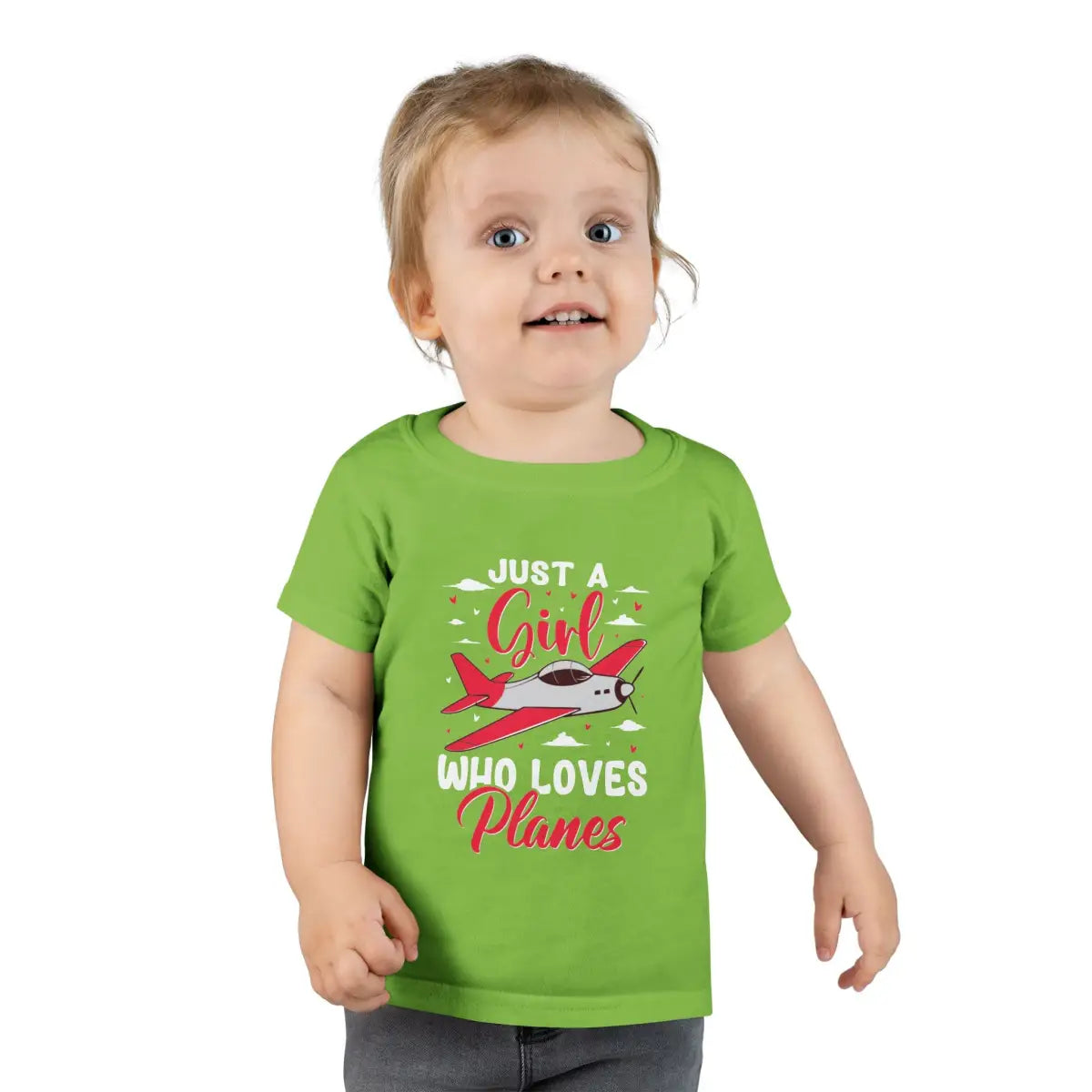 Toddler Plane Lover T-Shirt Just a Girl Who Loves Planes Kids Aviation Tee - clothes - Pilot gifts - WWII warbird