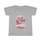 Toddler Plane Lover T-Shirt Just a Girl Who Loves Planes Kids Aviation Tee - clothes - Pilot gifts - WWII warbird