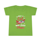 Toddler Plane Lover T-Shirt Just a Girl Who Loves Planes Kids Aviation Tee - clothes - Pilot gifts - WWII warbird
