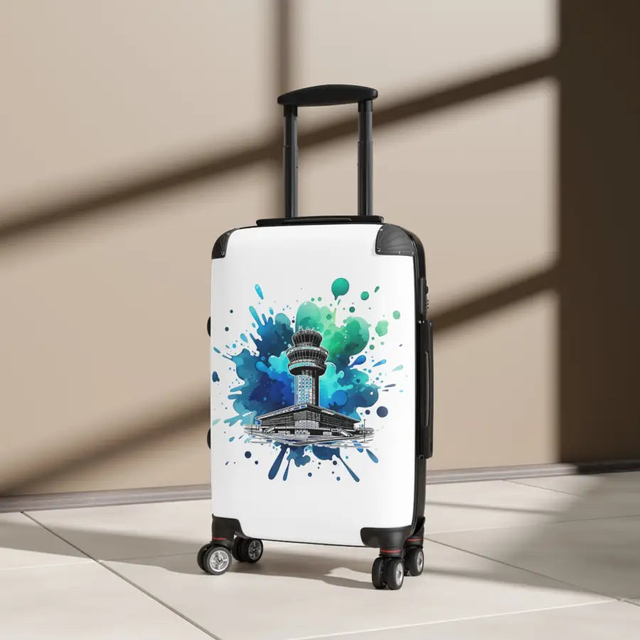 Travel-Inspired Suitcase with Colorful Airport Design - Bags - Gifts for pilots - Aviation apparel