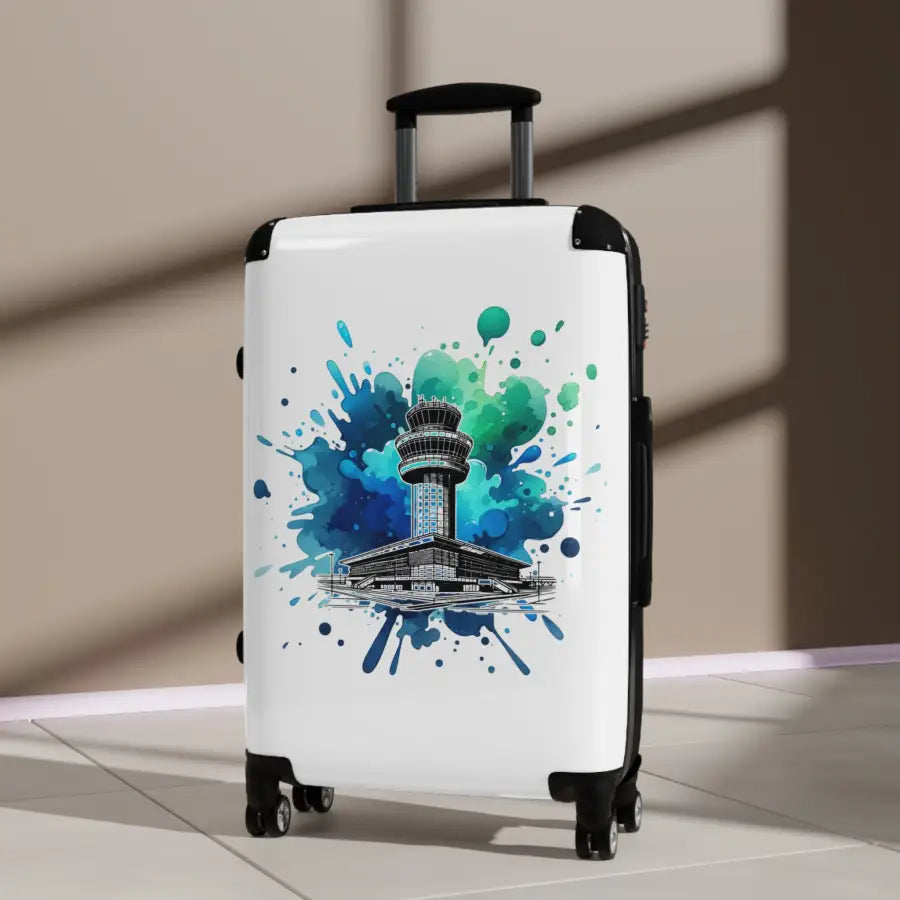 Travel-Inspired Suitcase with Colorful Airport Design - Bags - Gifts for pilots - Aviation apparel