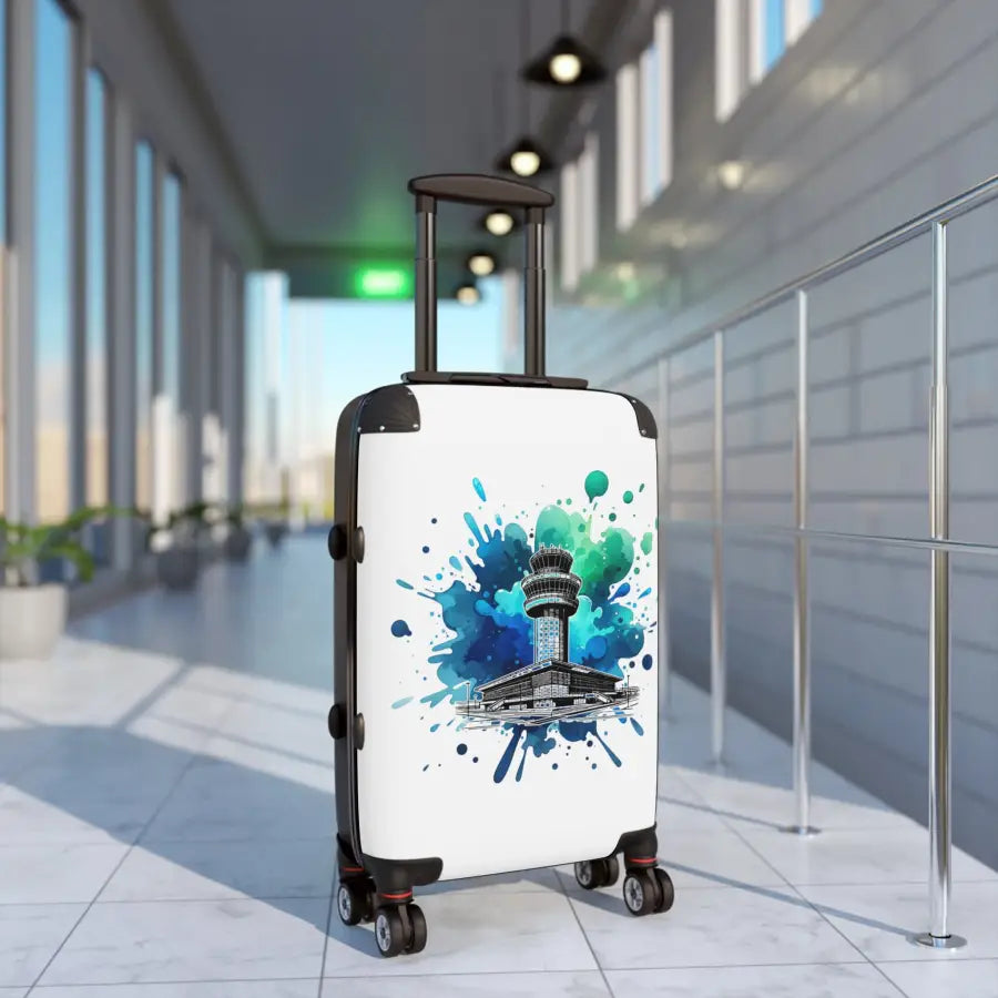 Travel-Inspired Suitcase with Colorful Airport Design - Bags - Gifts for pilots - Aviation apparel
