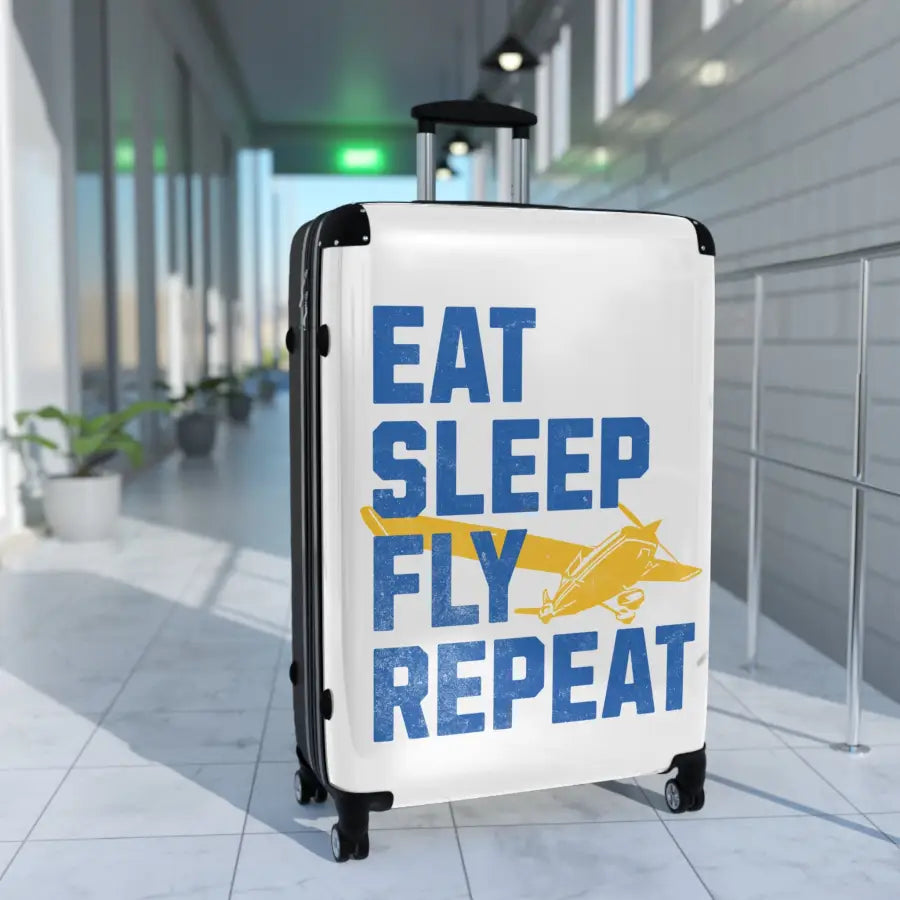 Travel Suitcase - ’Eat Sleep Fly Repeat’ - Perfect for Adventurers - Bags - Pilot gifts - WWII warbird t-shirt