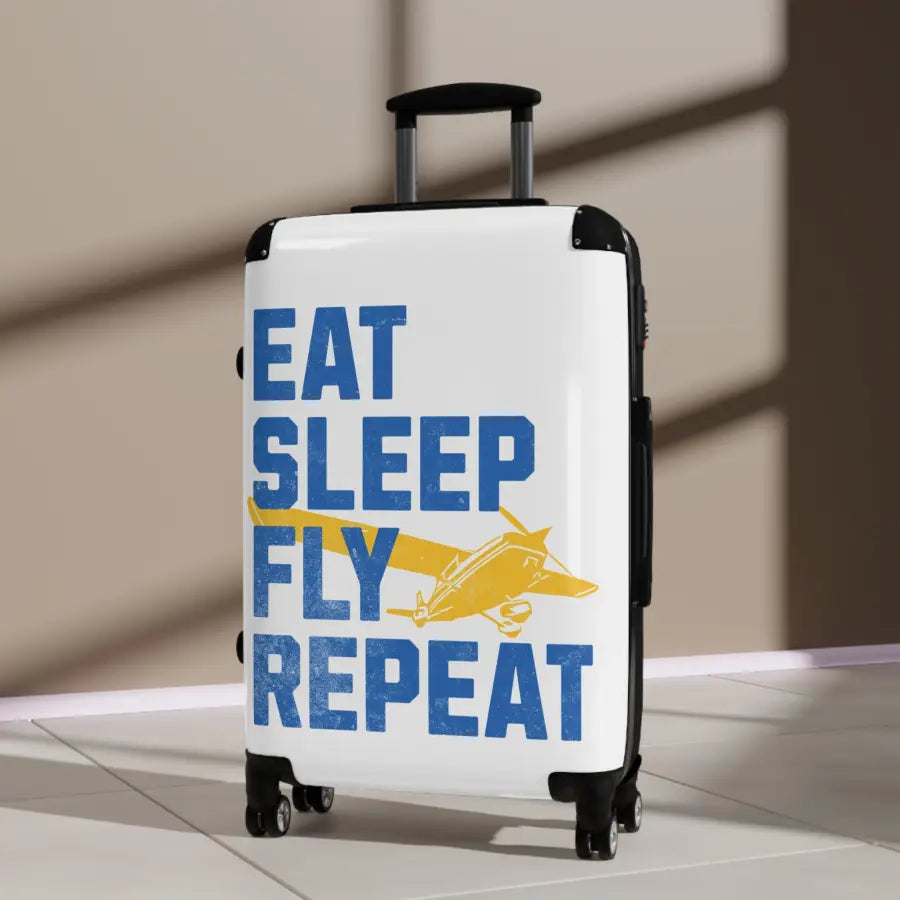 Travel Suitcase - ’Eat Sleep Fly Repeat’ - Perfect for Adventurers - Bags - Pilot gifts - WWII warbird t-shirt