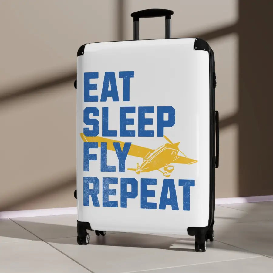 Travel Suitcase - ’Eat Sleep Fly Repeat’ - Perfect for Adventurers - Bags - Pilot gifts - WWII warbird t-shirt