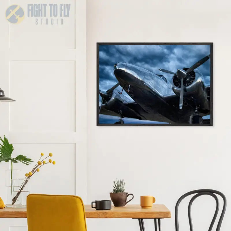 Twilight Elegance: Beechcraft 18 at Blue Hour - Print Material - Gifts for pilots - Aviation apparel