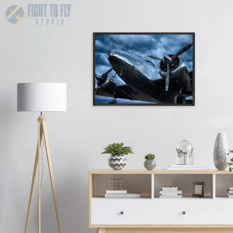 Twilight Elegance: Beechcraft 18 at Blue Hour - Print Material - Gifts for pilots - Aviation apparel
