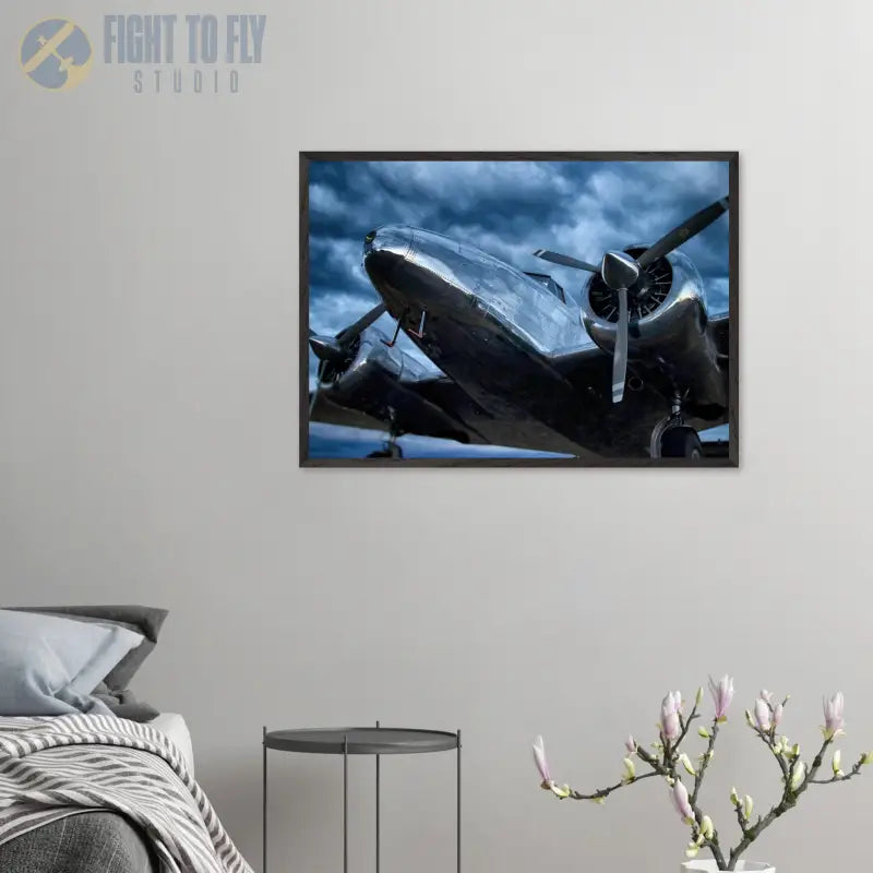 Twilight Elegance: Beechcraft 18 at Blue Hour - Print Material - Gifts for pilots - Aviation apparel