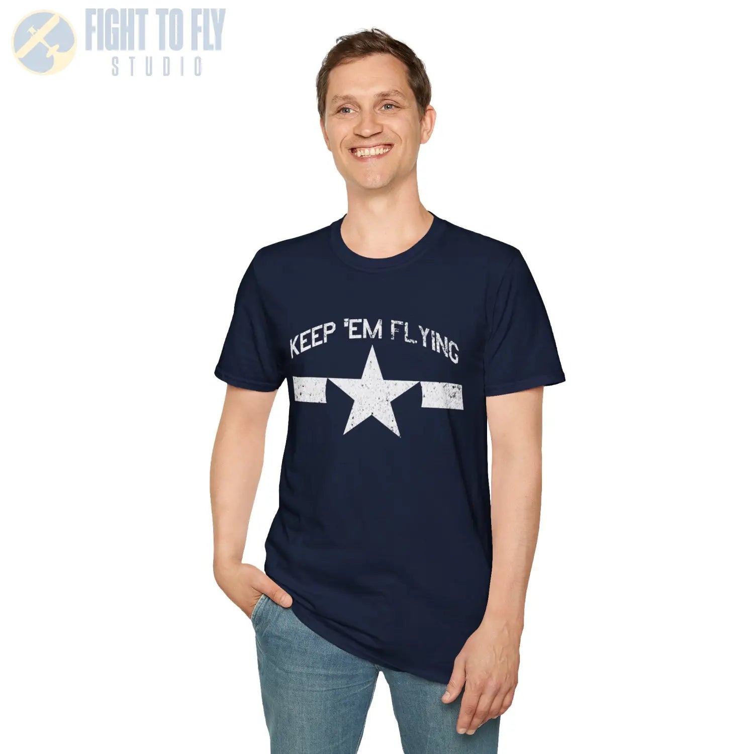 U.S. Navy Roundel “Keep ’Em Flying” 1945 T Shirt Pilot gifts WWII warbird t shirt