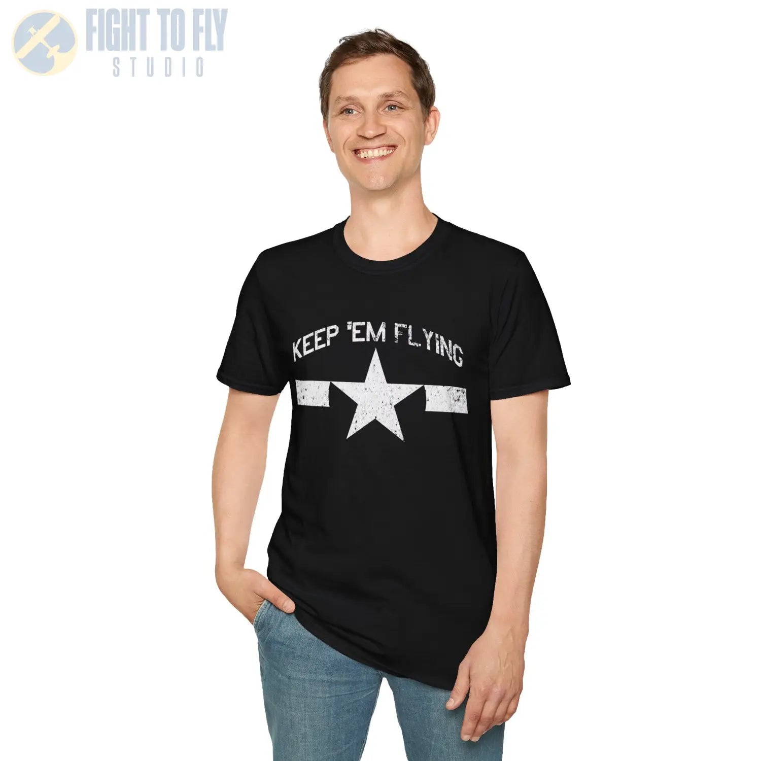 U.S. Navy Roundel “Keep ’Em Flying” 1945 T Shirt Pilot gifts WWII warbird t shirt