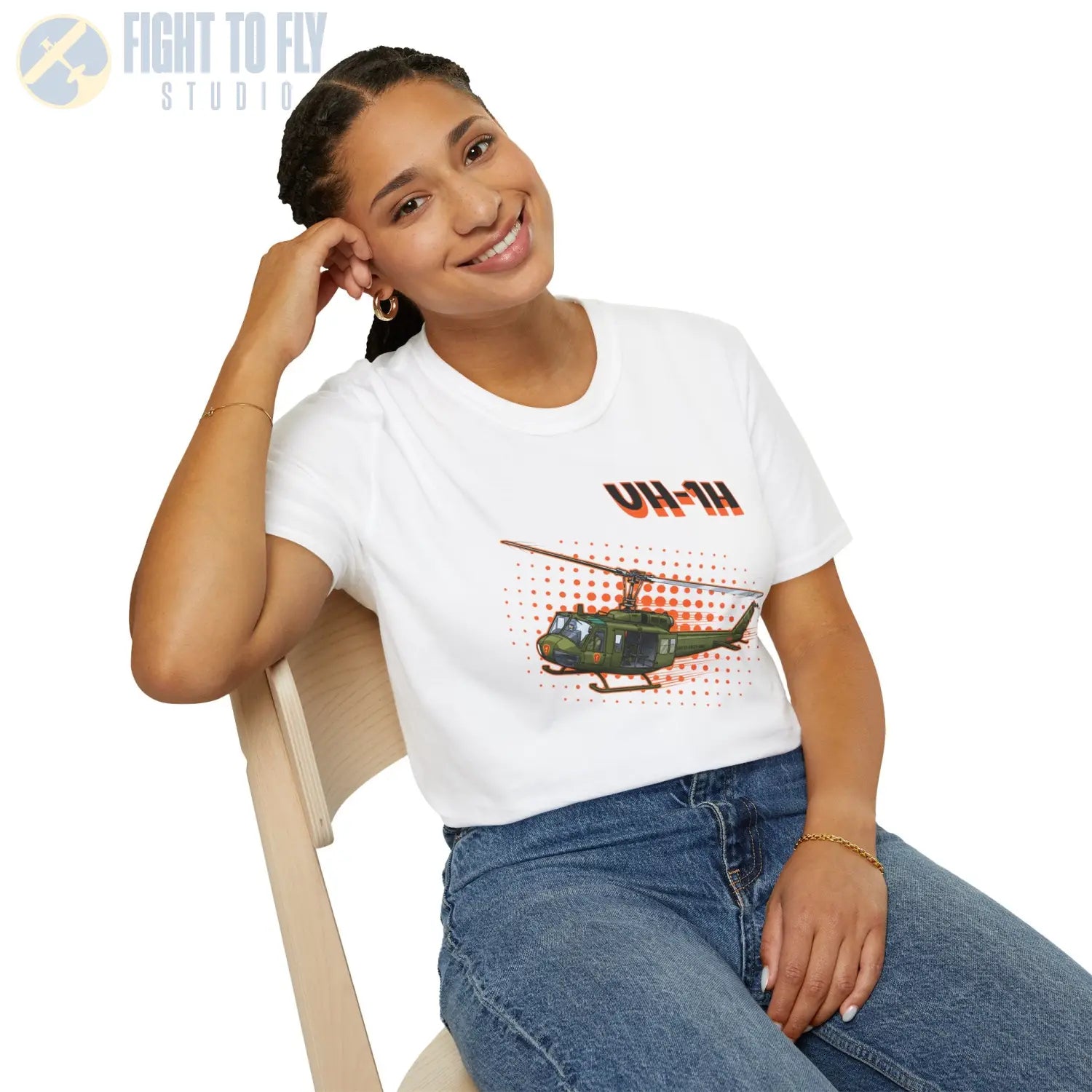 UH-1H Huey Comic Style T-Shirt - Pilot gifts - WWII warbird t-shirt