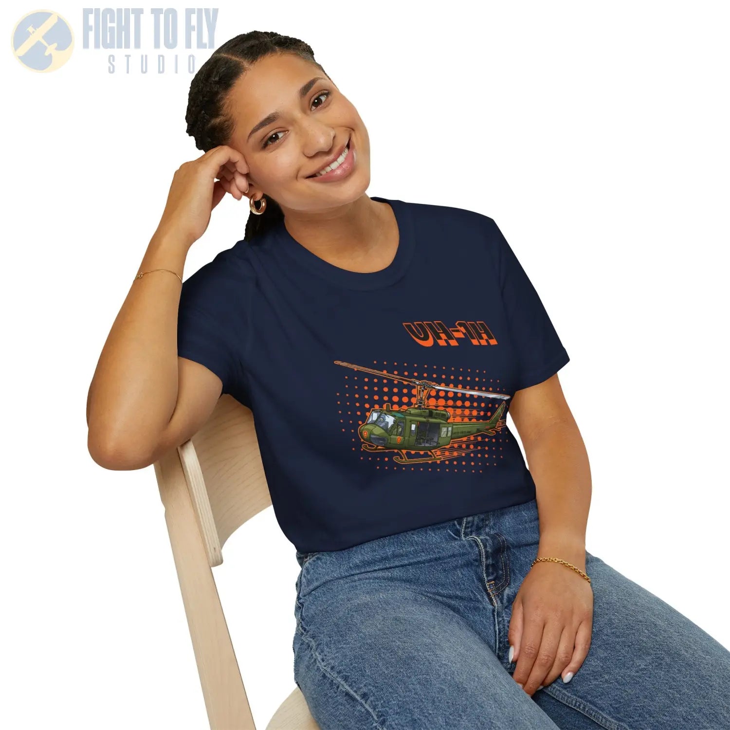 UH-1H Huey Comic Style T-Shirt - Pilot gifts - WWII warbird t-shirt