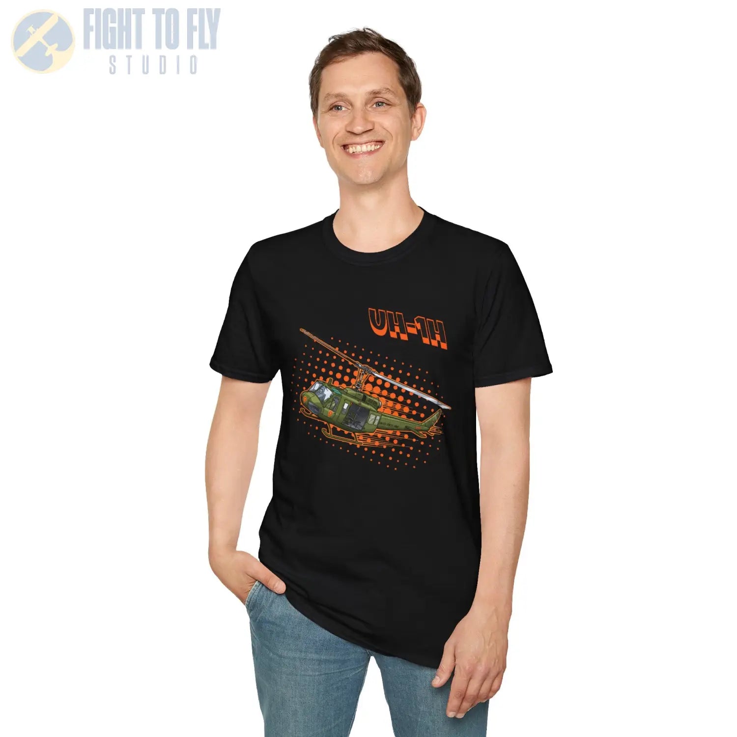 UH-1H Huey Comic Style T-Shirt - Pilot gifts - WWII warbird t-shirt
