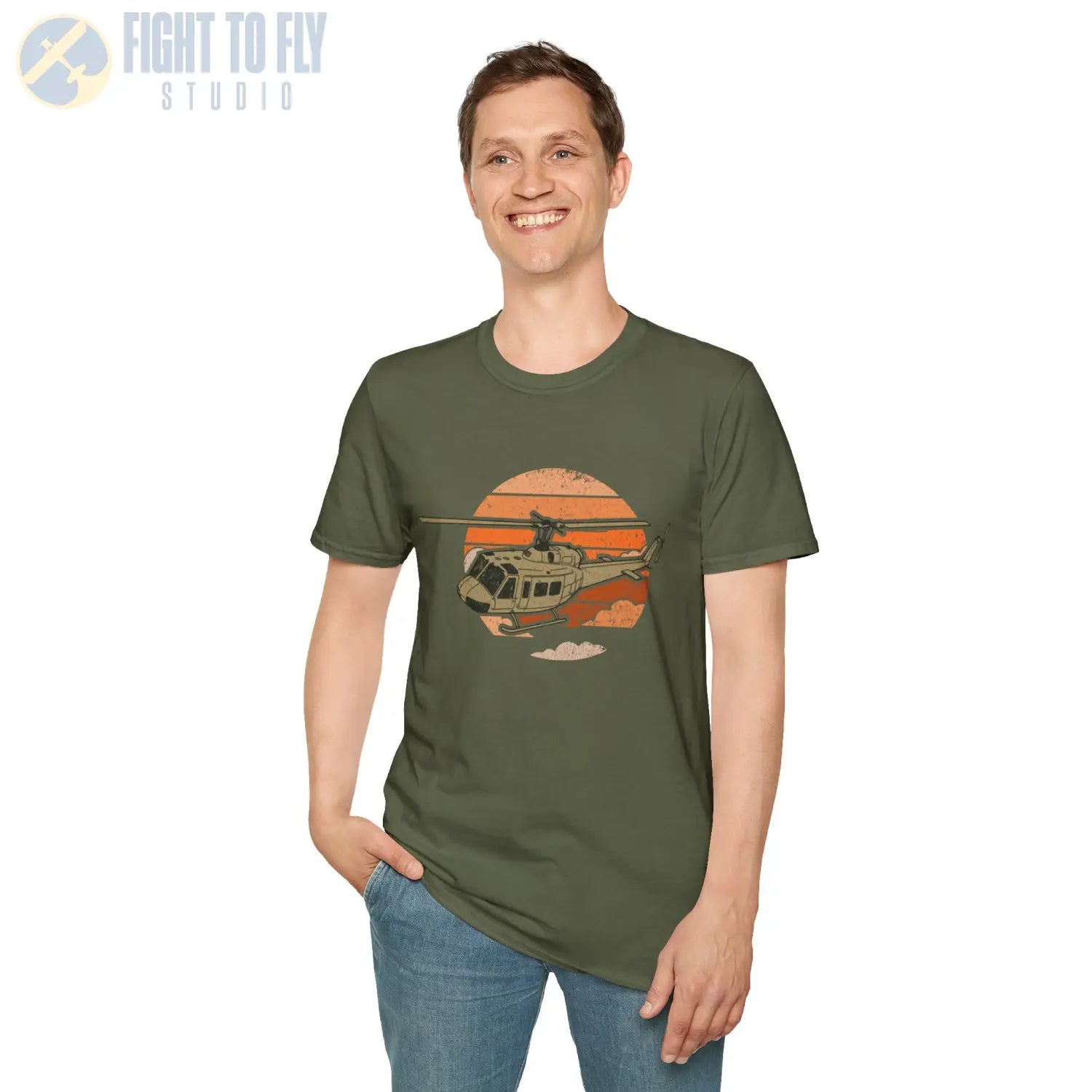 UH-1H Huey Retro T-Shirt - Pilot gifts - WWII warbird t-shirt