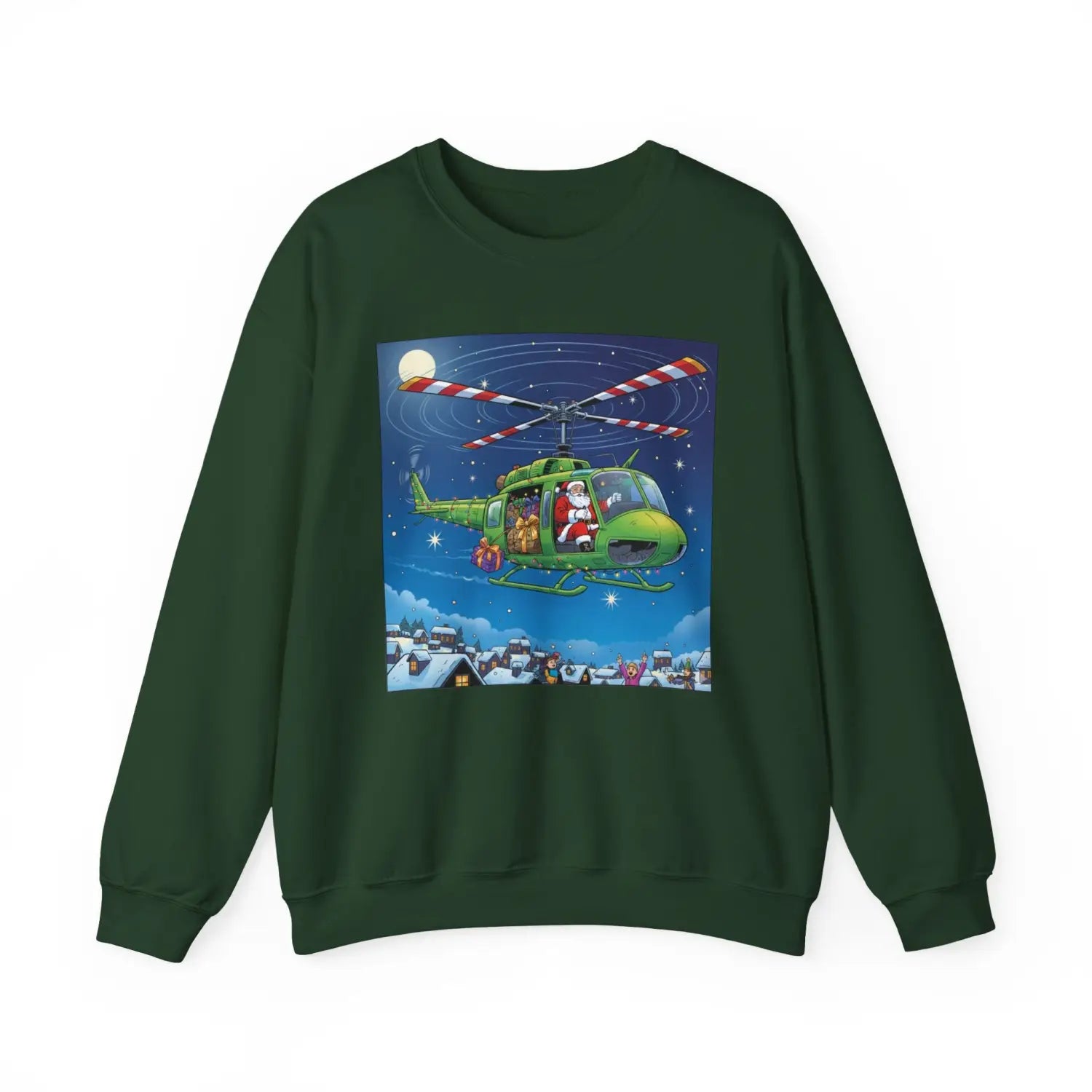 UH-1H Huey with Santa at the Controls – Holiday Sweater - Sweatshirt - Pilot gifts - WWII warbird t-shirt