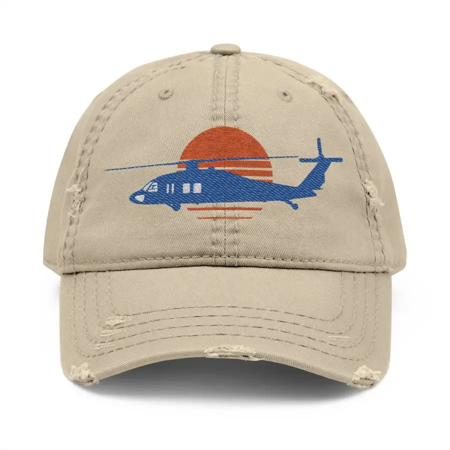 UH-60 Blackhawk Distressed Hat (Embroidery) - Hats - Pilot gifts - WWII warbird t-shirt